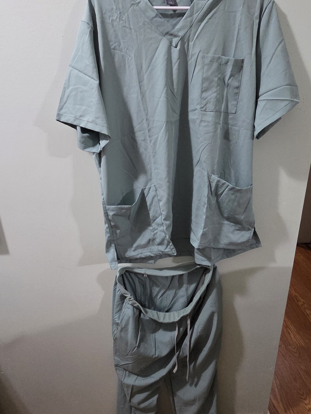 Unbranded Women's Sage Green Drawstring Jogger Scrub Set